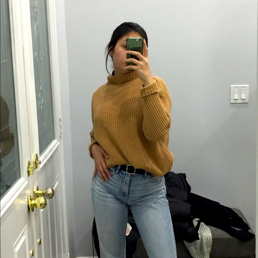Brown Oversized Turtleneck Sweater American Eagle - Picture 1 of 3